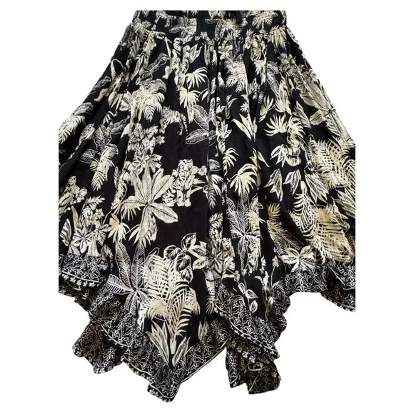 NWT Lola P Black Tan Sleeveless Stress Tropical Zoo Animal Print Dress Size M - Picture 10 of 15